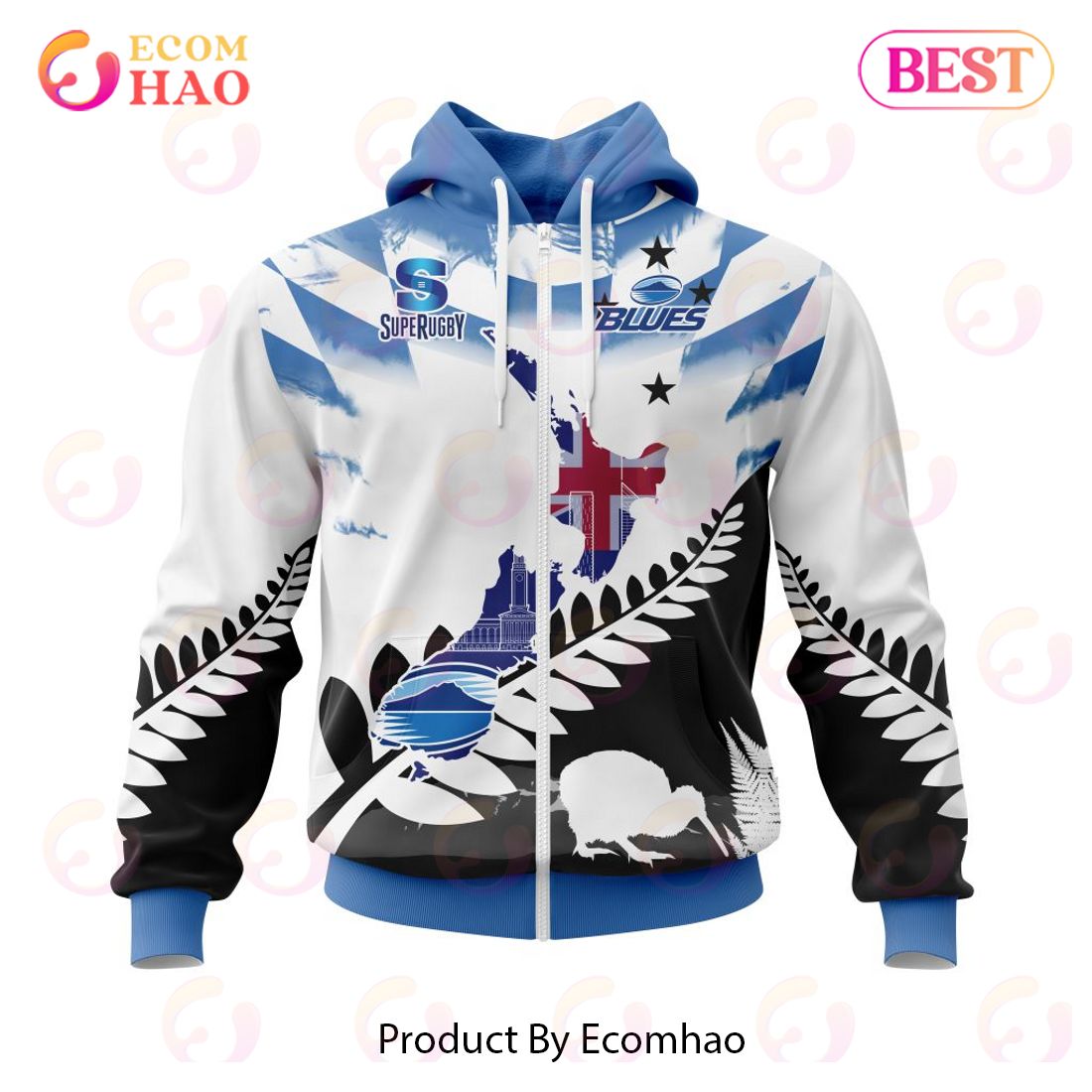 Super Rugby Auckland Blues Specialized Concepts For New Zealand Day Kits 3D Hoodie