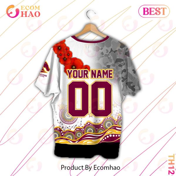 Personalized NRL Brisbane Broncos Specialized Design With Anzac Day 3D Hoodie