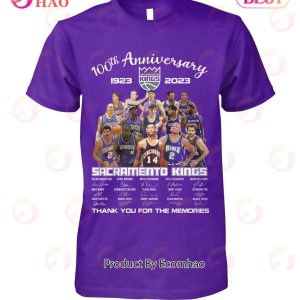 100th Anniversary 1923 – 2023 Sacramento Kings Thank You For The Memories T-Shirt
