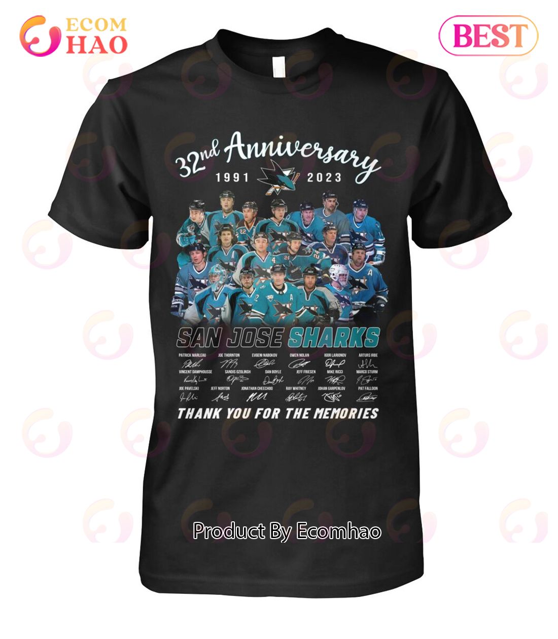 32nd Anniversary 1991 – 2023 San Jose Sharks Thank You For The Memories T-Shirt