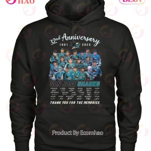 32nd Anniversary 1991 – 2023 San Jose Sharks Thank You For The Memories T-Shirt