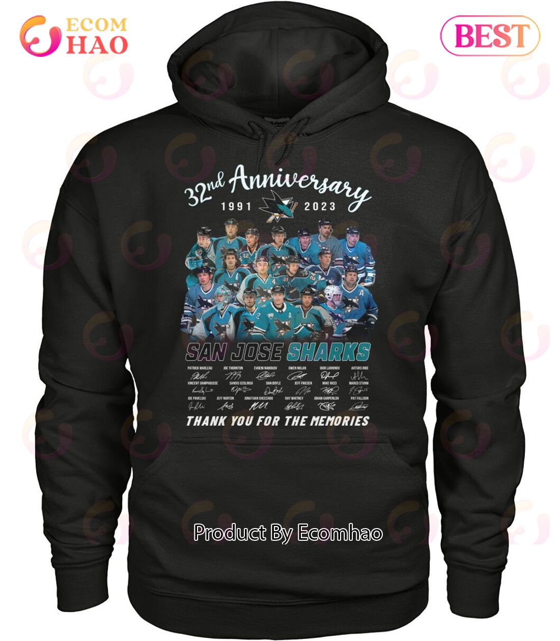 32nd Anniversary 1991 – 2023 San Jose Sharks Thank You For The Memories T-Shirt