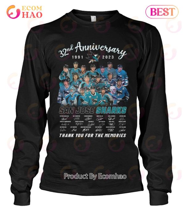 32nd Anniversary 1991 – 2023 San Jose Sharks Thank You For The Memories T-Shirt