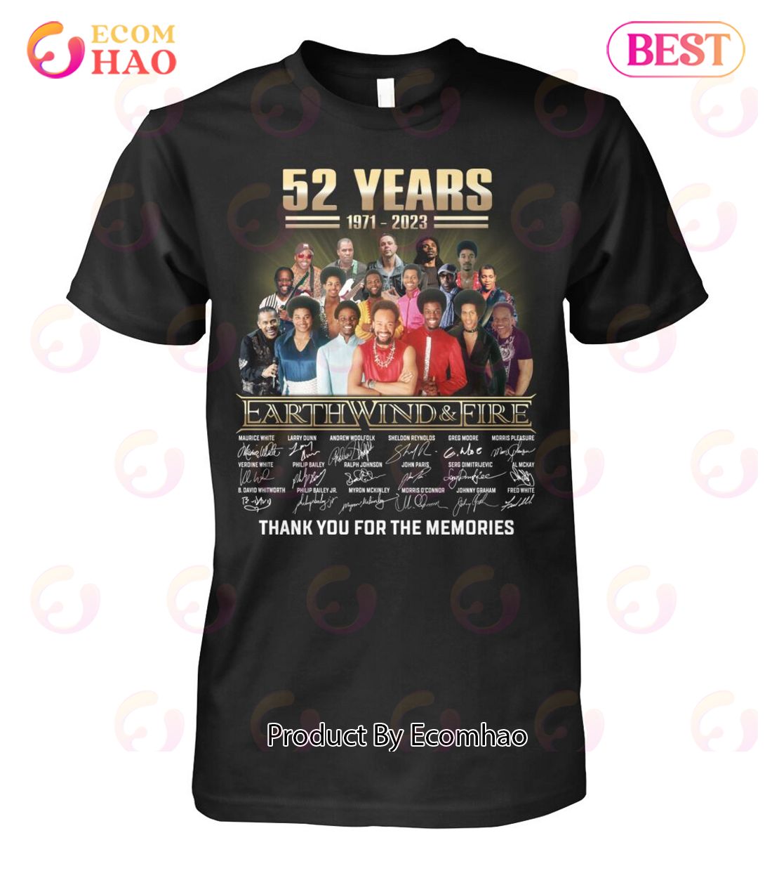 52 Years 1971 – 2023 Earth, Wind & Fire Thank You For The Memories T-Shirt