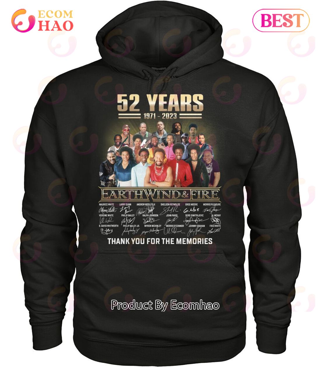 52 Years 1971 – 2023 Earth, Wind & Fire Thank You For The Memories T-Shirt