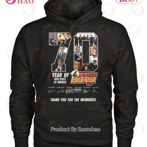 70 Years Of 1953 – 2023 25 Movies James Bond 007 Thank You For The Memories T-Shirt