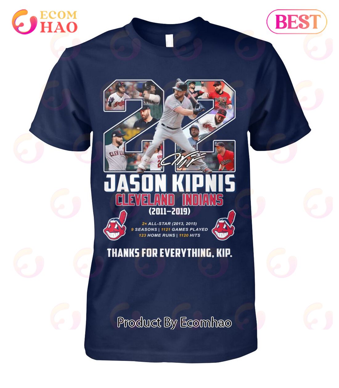 Jason Kipnis Cleveland Indians 2011 – 2019 Thanks For Everything, Kip T-Shirt