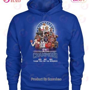 Philadelphia 76ers Champions 1955 1967 1983 Thank You For The Memories T-Shirt