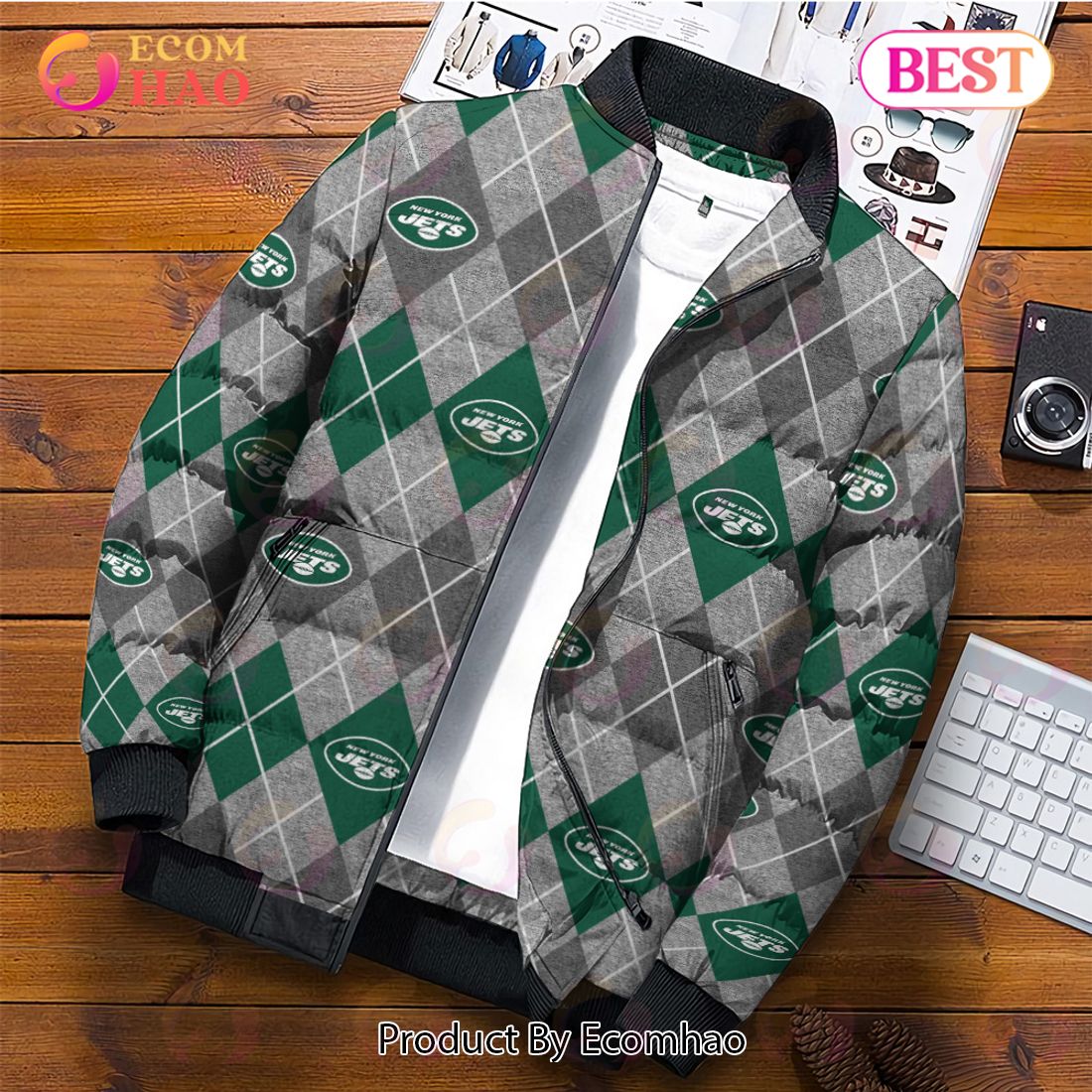 NFL New York Jets Puffer Jacket 3D