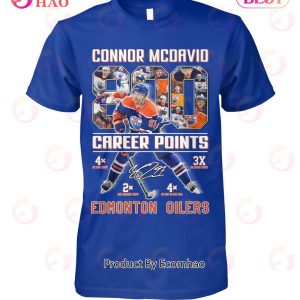 Connor Mcdavid Career Points Edmonton Oilers T-Shirt
