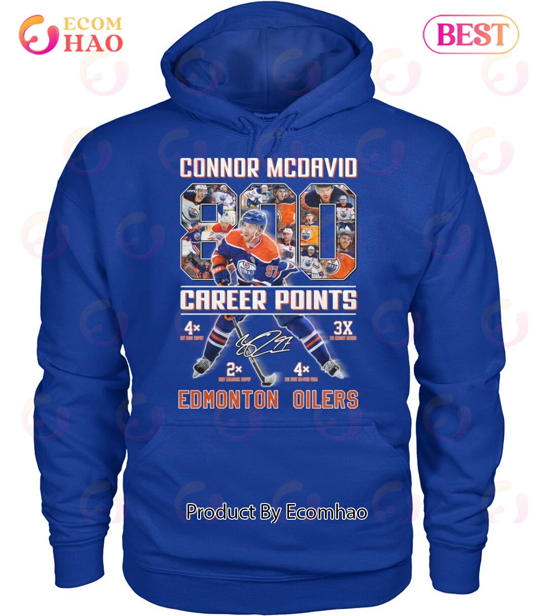 Connor Mcdavid Career Points Edmonton Oilers T-Shirt