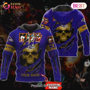 NFL Baltimore Ravens Special Kiss Band Design 3D Hoodie