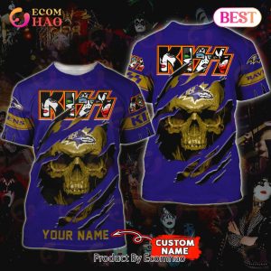 NFL Baltimore Ravens Special Kiss Band Design 3D Hoodie