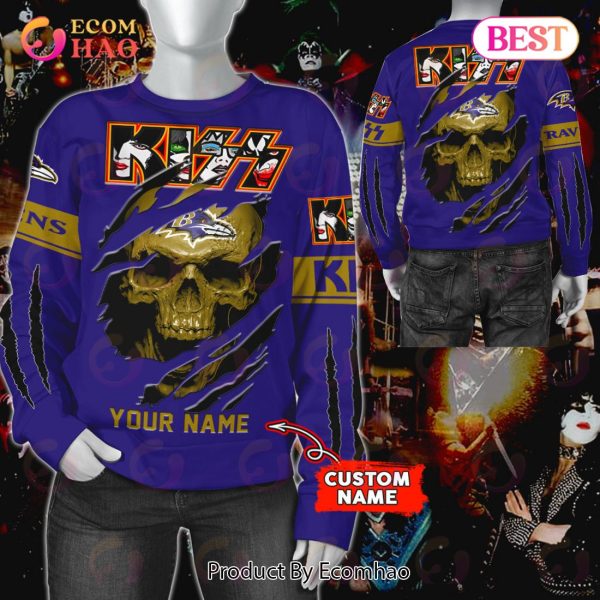 NFL Baltimore Ravens Special Kiss Band Design 3D Hoodie