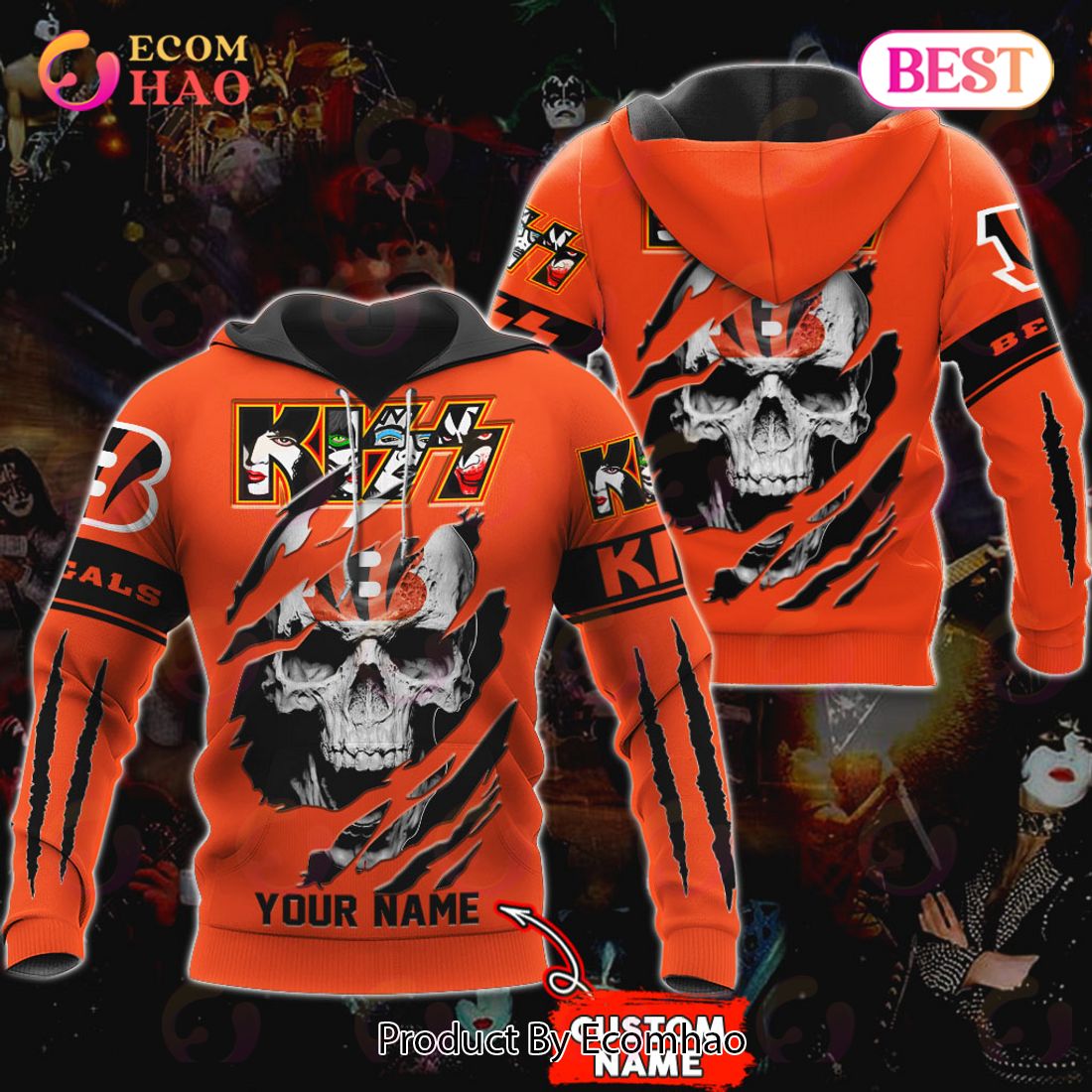 Bengals NFL Halloween Jersey 3D Hoodie - Ecomhao Store