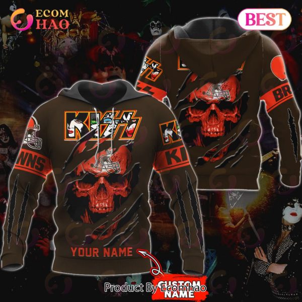 NFL Cleveland Browns Special Kiss Band Design 3D Hoodie