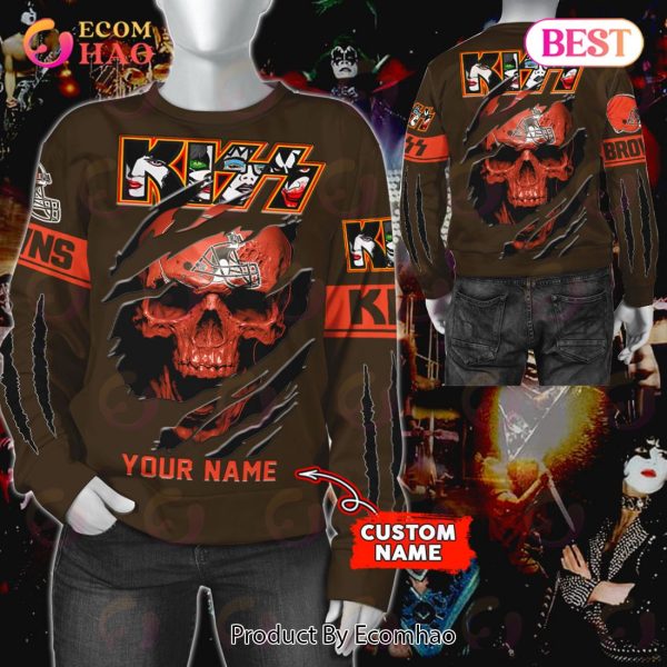 NFL Cleveland Browns Special Kiss Band Design 3D Hoodie