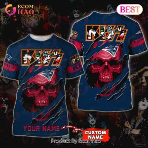 NFL New England Patriots Special Kiss Band Design 3D Hoodie