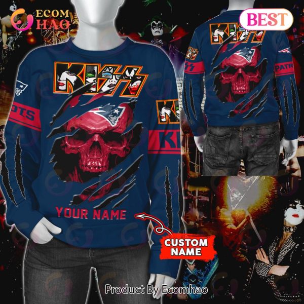 NFL New England Patriots Special Kiss Band Design 3D Hoodie