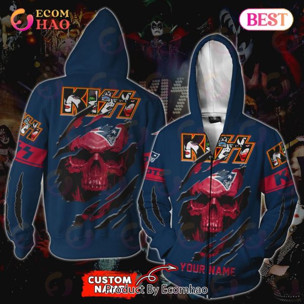 NFL New England Patriots Special Kiss Band Design 3D Hoodie