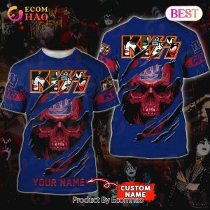 NFL New York Giants Special Kiss Band Design 3D Hoodie