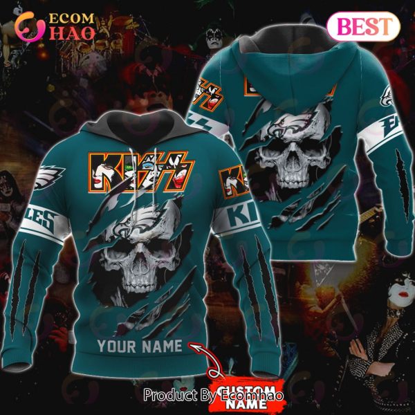 NFL Philadelphia Eagles Special Kiss Band Design 3D Hoodie