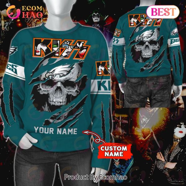 NFL Philadelphia Eagles Special Kiss Band Design 3D Hoodie