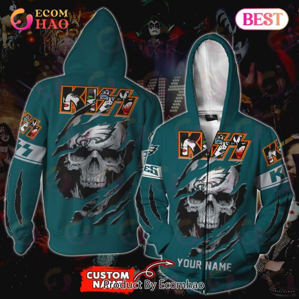 NFL Philadelphia Eagles Special Kiss Band Design 3D Hoodie