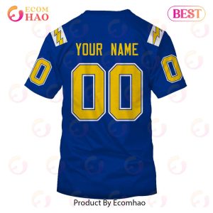 Personalize Name and Number 1984 San Diego Chargers Vintage NFL Throwback Away Jersey