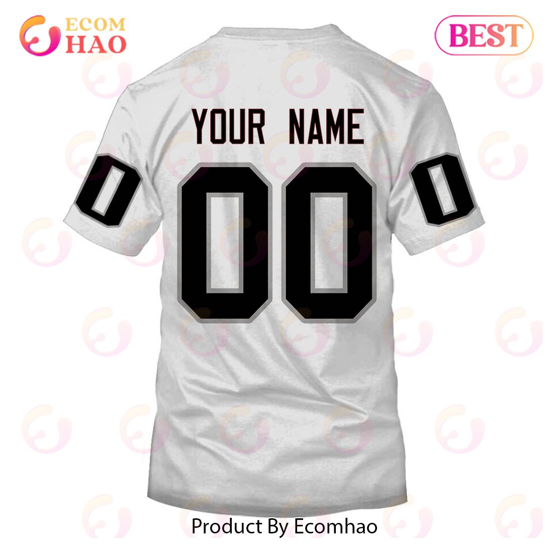 Personalize Name and Number Los Angeles Raiders 1980’s Football Throwback Home Jersey