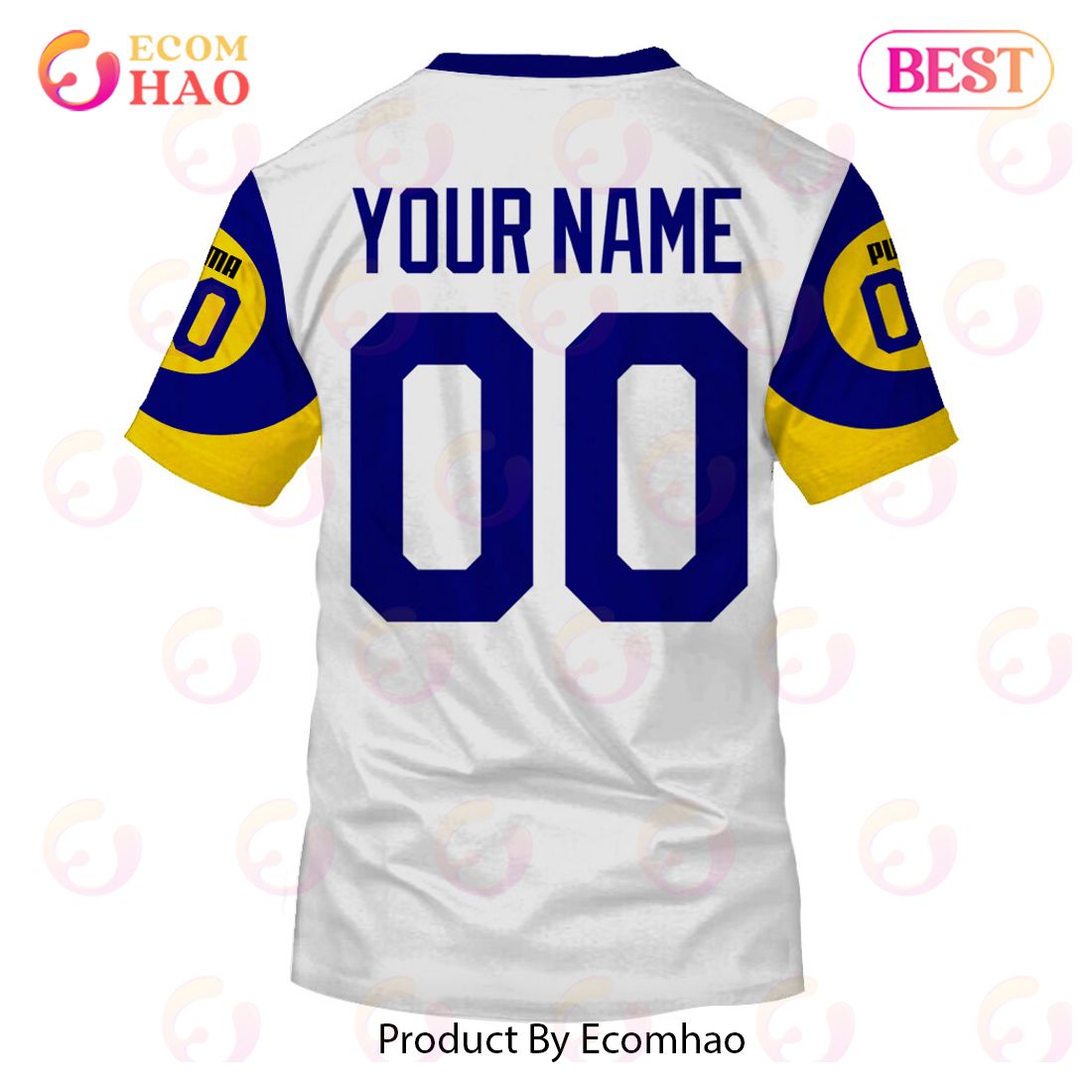 Personalize Name and Number Los Angeles Rams 1999 Vintage Throwback Champion Jersey