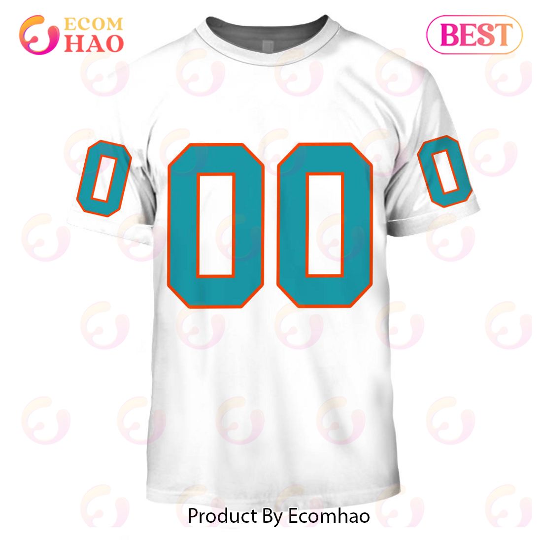 Personalize Name and Number MIAMI DOLPHINS 1970’s Vintage Throwback Home Jersey