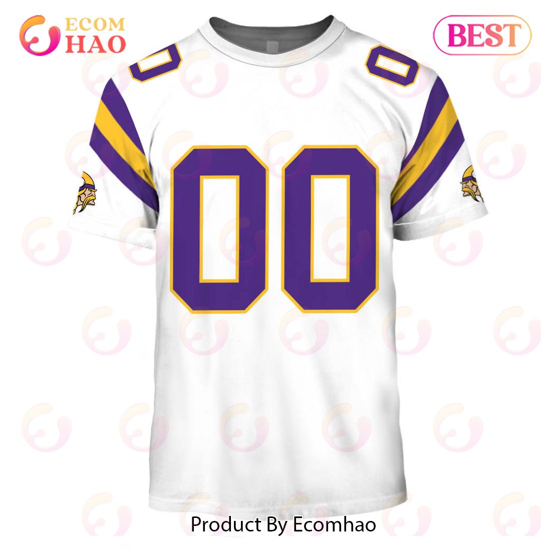 Personalize Name and Number Minnesota Vikings 1988 Vintage Throwback Away Jersey