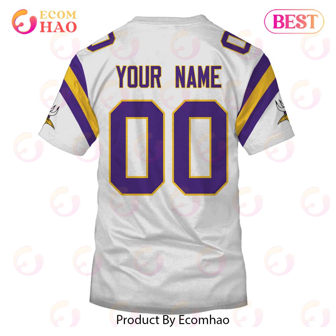 Personalize Name and Number Minnesota Vikings 1988 Vintage Throwback Away Jersey