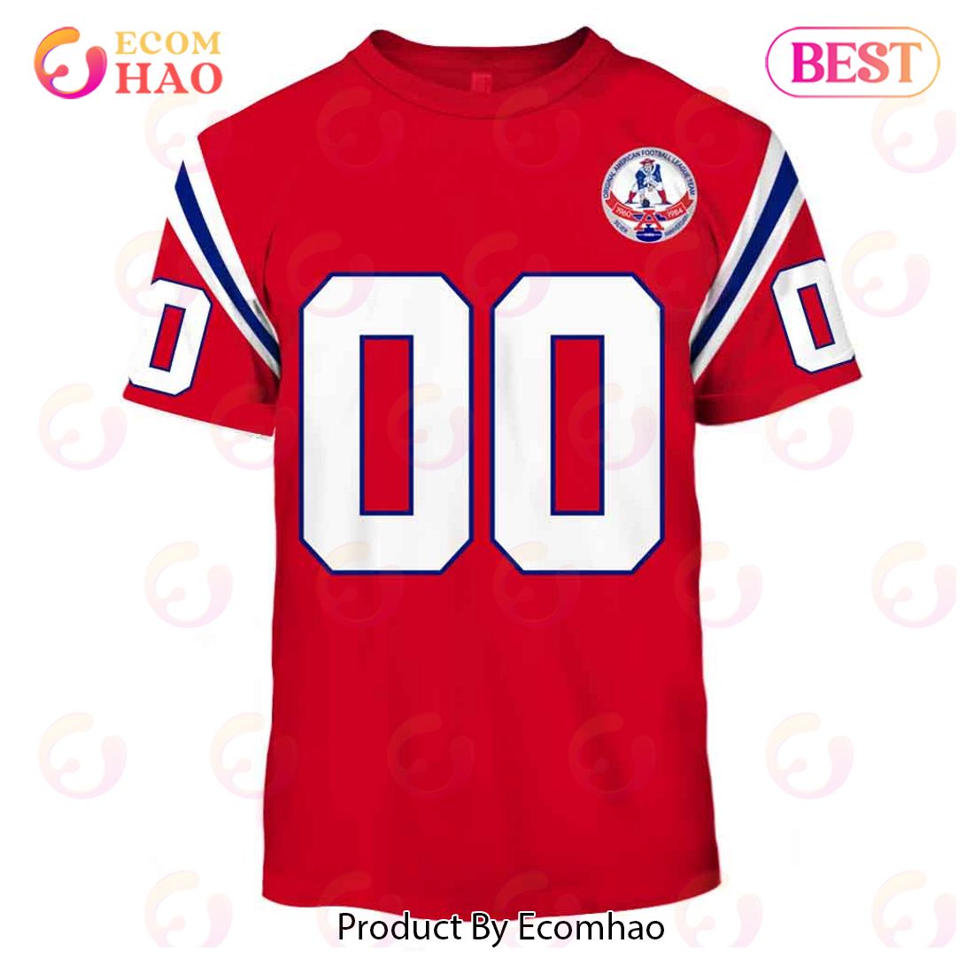 Personalize Name and Number New England Patriots 1984 Vintage Home Jersey