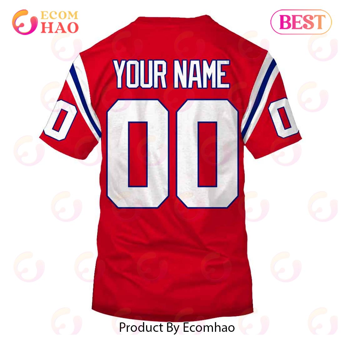 Personalize Name and Number New England Patriots 1984 Vintage Home Jersey