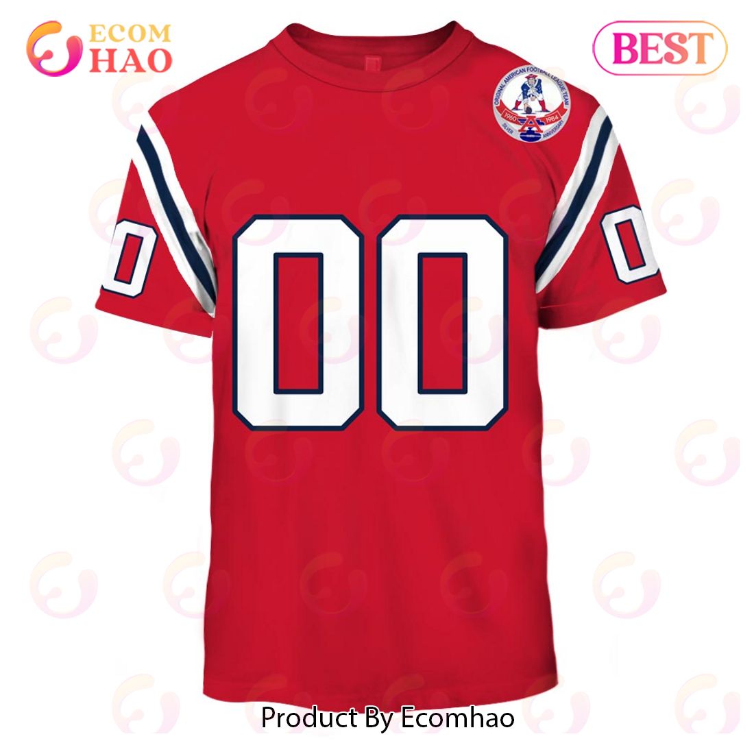 Personalize Name and Number New England Patriots 1984 Vintage Throwback Away Jersey