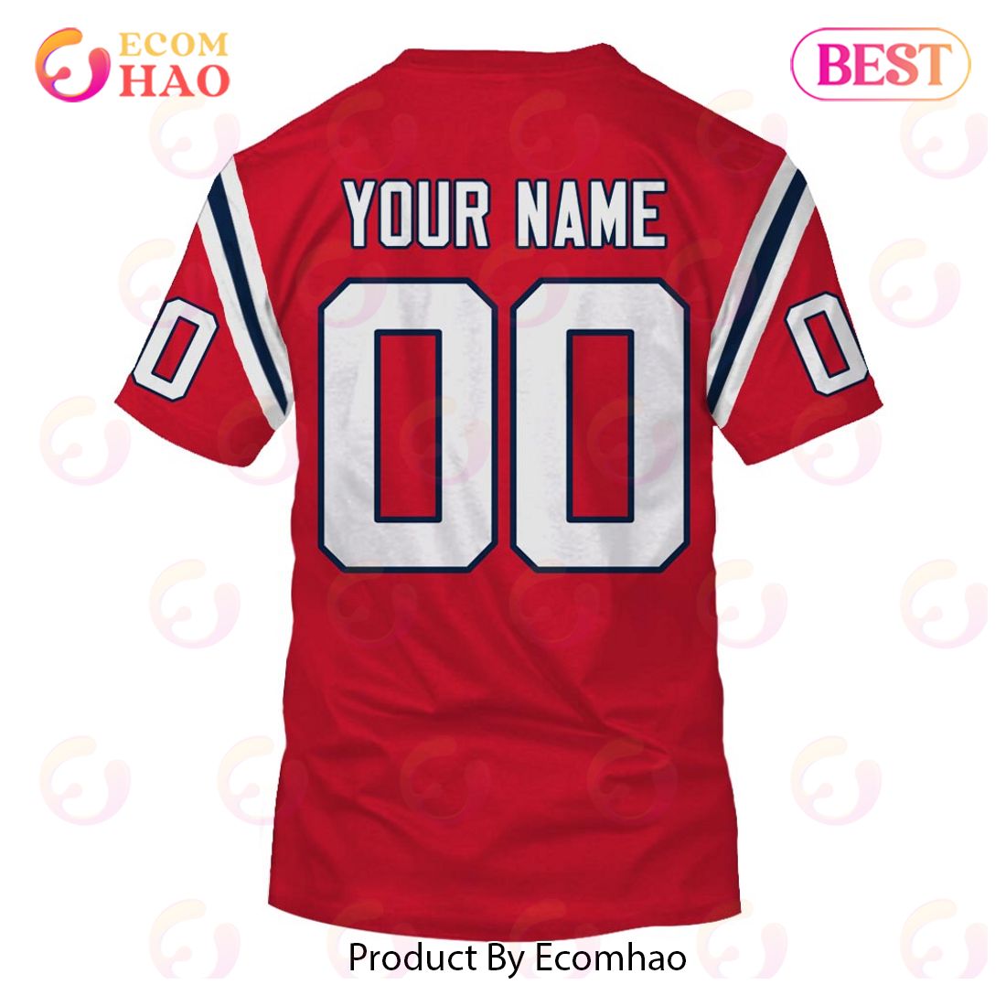 Personalize Name and Number New England Patriots 1984 Vintage Throwback Away Jersey