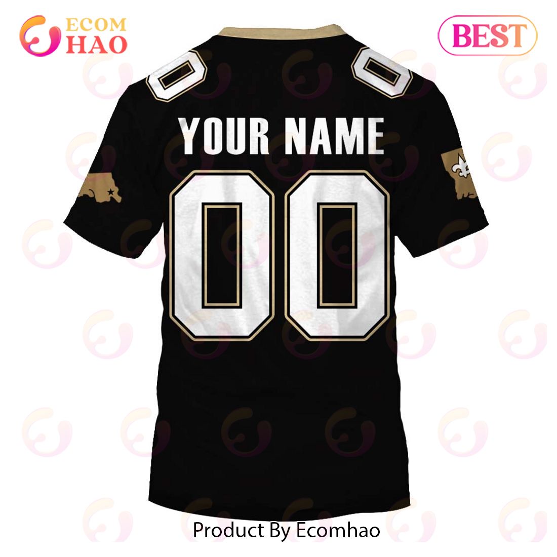 Personalize Name and Number New Orleans 1991 Vintage Throwback Away Jersey