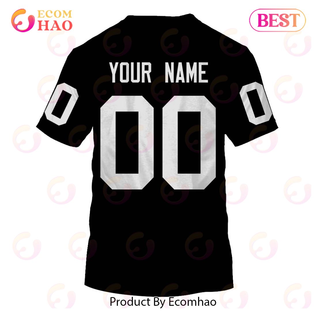 Personalize Name and Number Oakland Raiders 1976 NFL Vintage Throwback Home Jersey