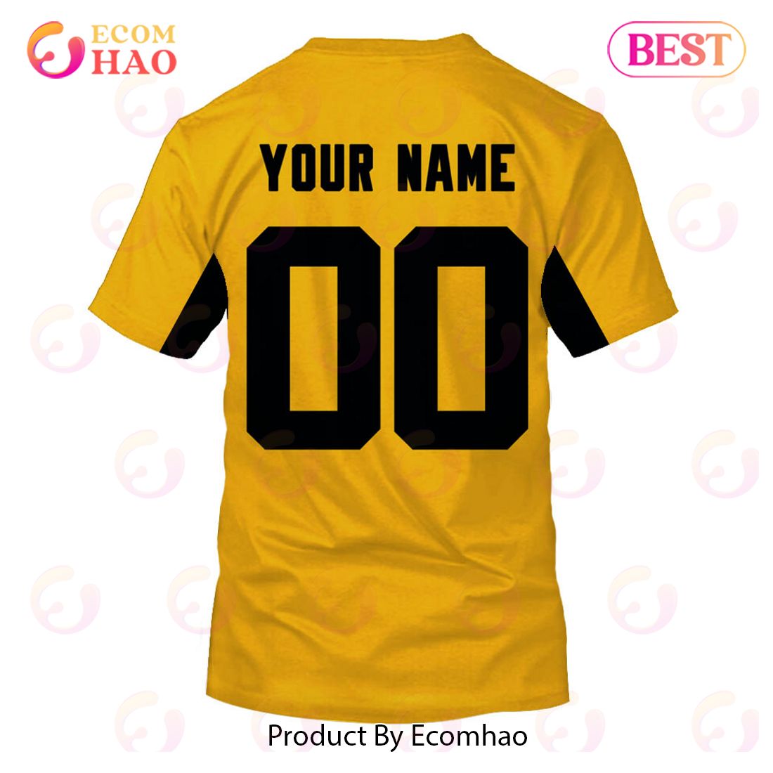 Personalize Name and Number Pittsburgh Steelers 1933 Yellow Throwback Jersey