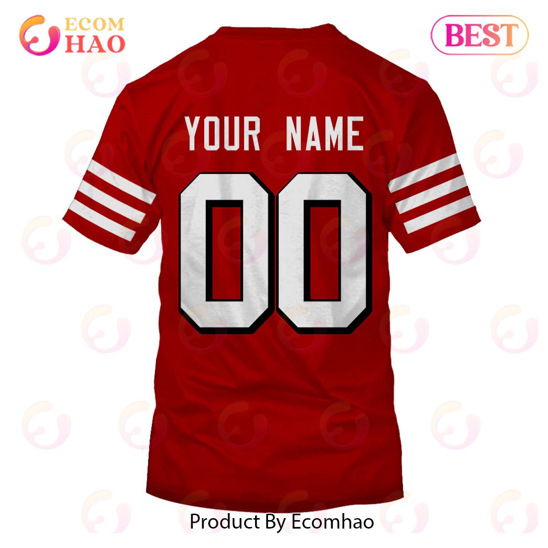 Personalize Name and Number San Francisco 49ers 1994 75th Anniversary Vintage Red Jersey