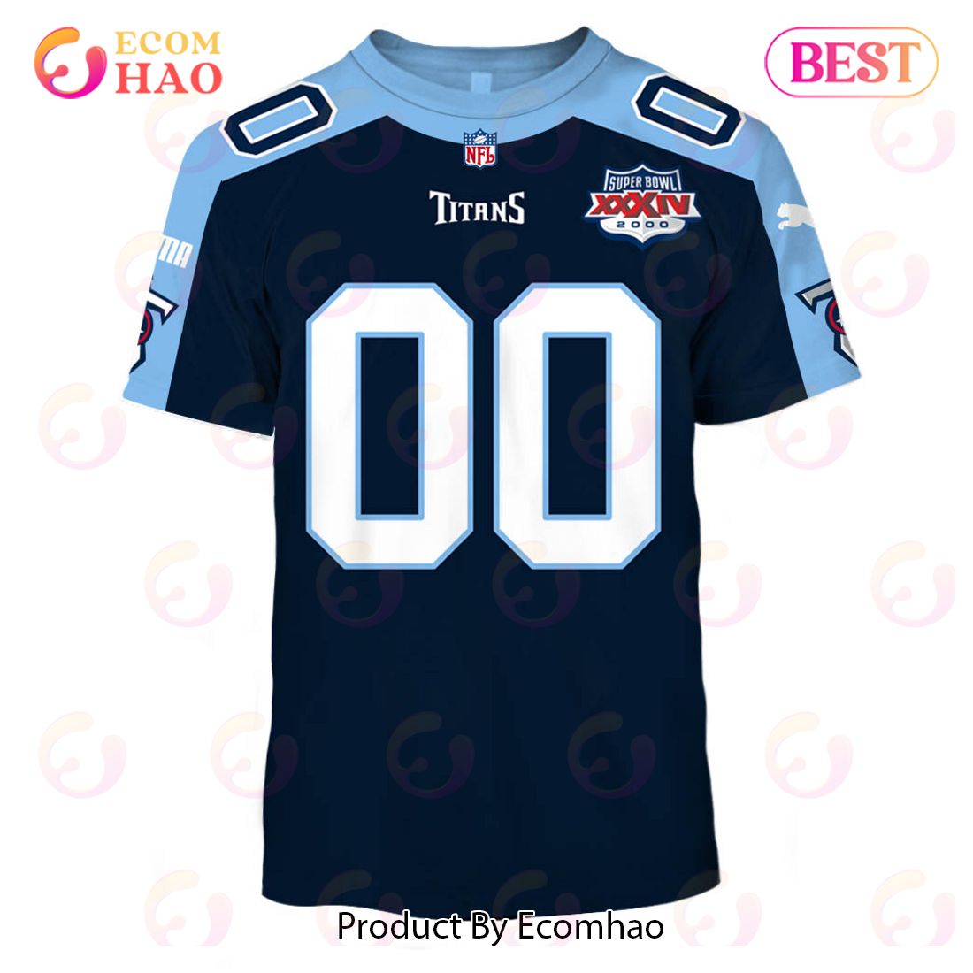 Personalize Name and Number Tennessee Titans 1999 Vintage Throwback Champion Jersey