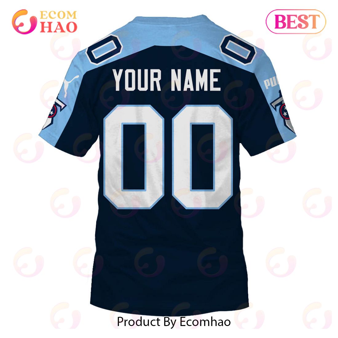 Personalize Name and Number Tennessee Titans 1999 Vintage Throwback Champion Jersey