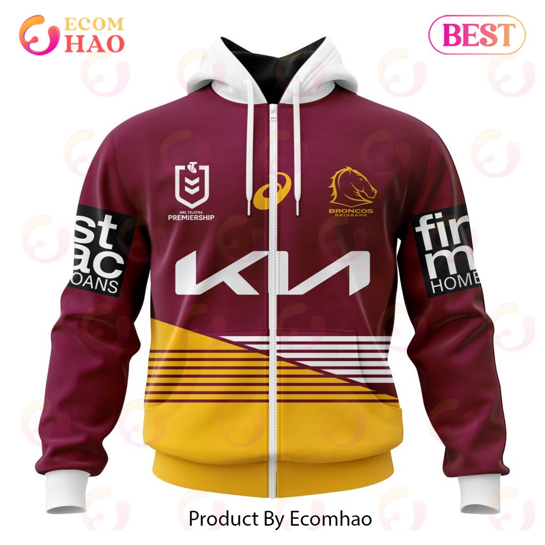 NRL Brisbane Broncos Home Kits 2023 3D Hoodie