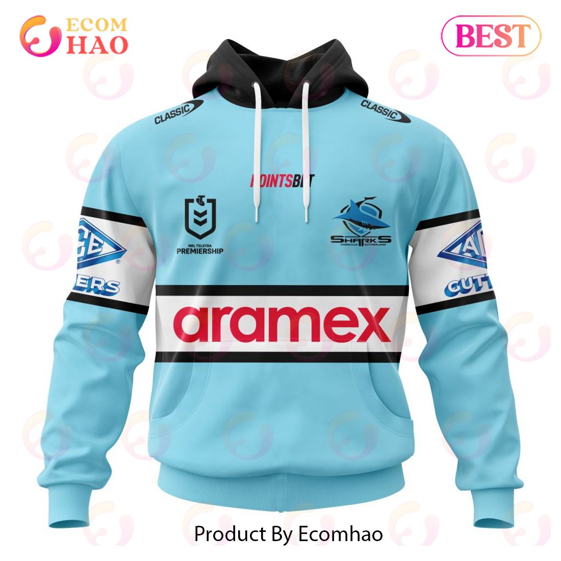 NRL Gold Coast Titans Away Kits 2023 3D Hoodie