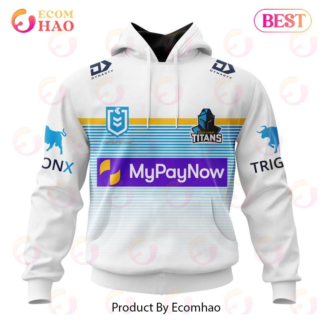 NRL Gold Coast Titans Away Kits 2023 3D Hoodie