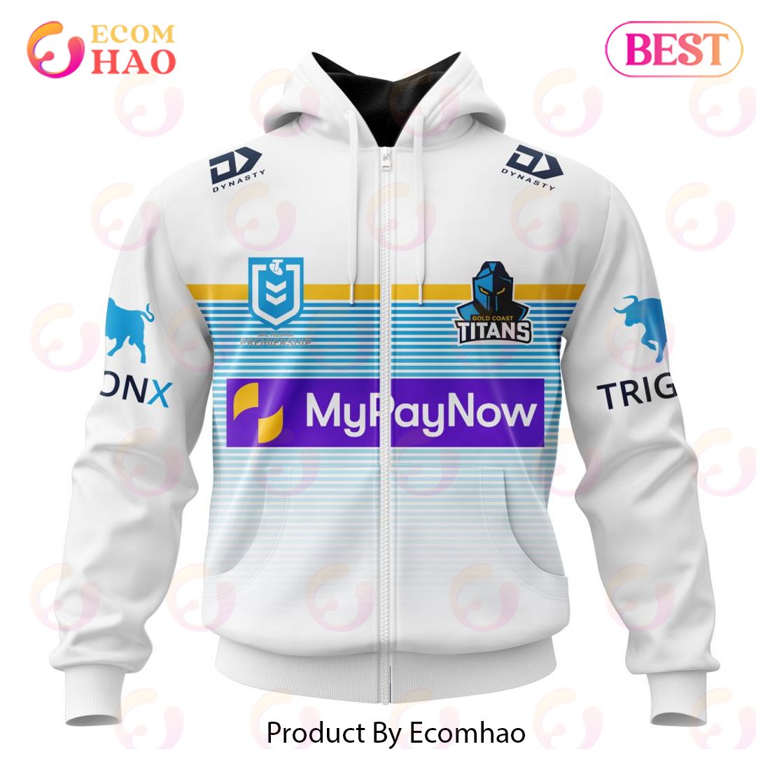 NRL Gold Coast Titans Away Kits 2023 3D Hoodie