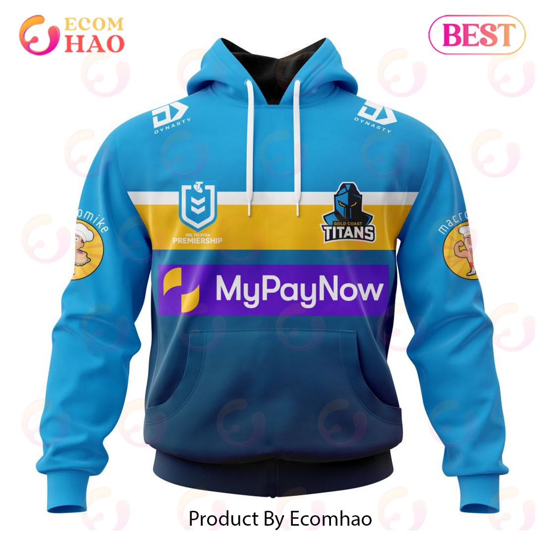 NRL Gold Coast Titans Home Kits 2023 3D Hoodie