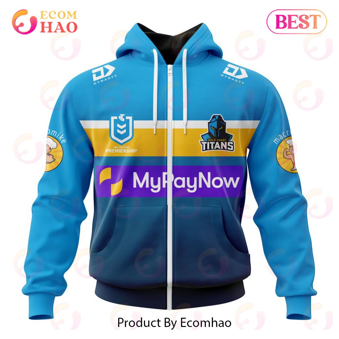 NRL Gold Coast Titans Home Kits 2023 3D Hoodie